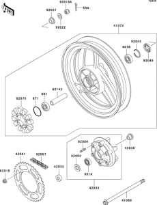 EX250 Задняя ступица колеса