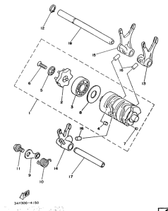 DT125LC Shift cam. fork