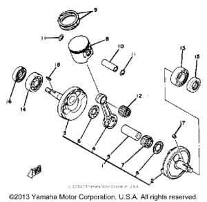 YZ125G Коленвал,поршни