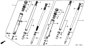 CMX250C Вилка передней оси