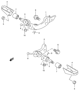 DR200 Подножки
