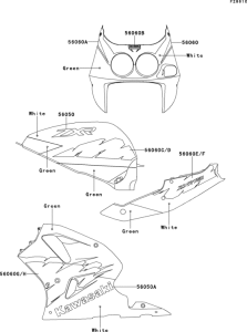 ZX750 Decals(green / white)(zx750-l2)