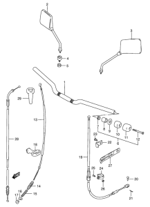 GS125 Handlebar - front cable