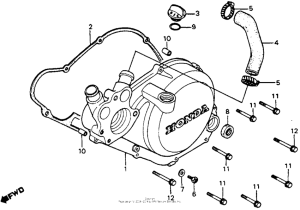 CR125R Left crankcase cover 81-82