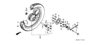 CG125 Rear wheel complete assy