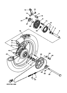 TTR225 Rear wheel complete assy