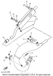 YZ125E Выхлопная система
