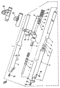 XS400 Передняя вилка