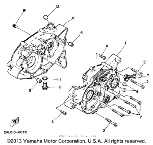YSR50D Картер двигателя