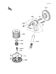 Z250 Масляный насос и фильтр