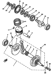 SR250 Коленчатый вал и поршни