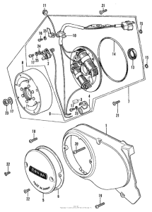 CT70 Left crankcase cover + alternator