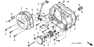XR400R Крышка картера правая