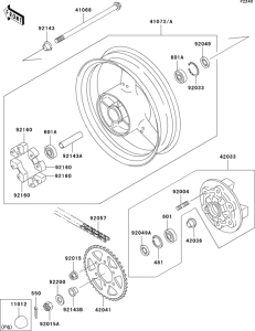 ZX750 Задняя ступица колеса