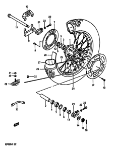 RM250 Rear wheel complete assy
