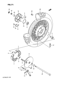 VS750 Rear wheel complete assy