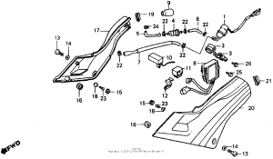 VFR750F Side cover + fuel pump + rectifier