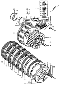 CB450 Clutch + oil pump