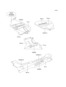 ZX500 Decal(ebony / gray)(zx500-c3)