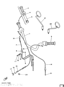 YB100 Steering handle. cable