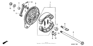 VT750DCA A Задний тормоз