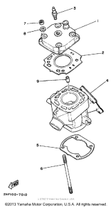 YZ80T (Motocross) Cylinder head - cylinder