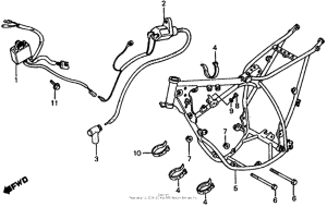 CR60R Frame + ignition coil 84
