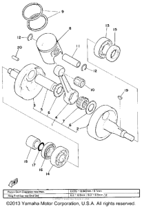 DT125G Коленчатый вал и Поршень