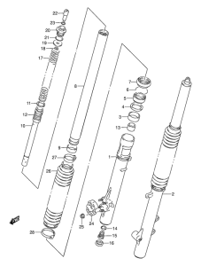 DR250 Передняя вилка