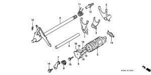 CRM50R Gearshift drum /  gearshift fork